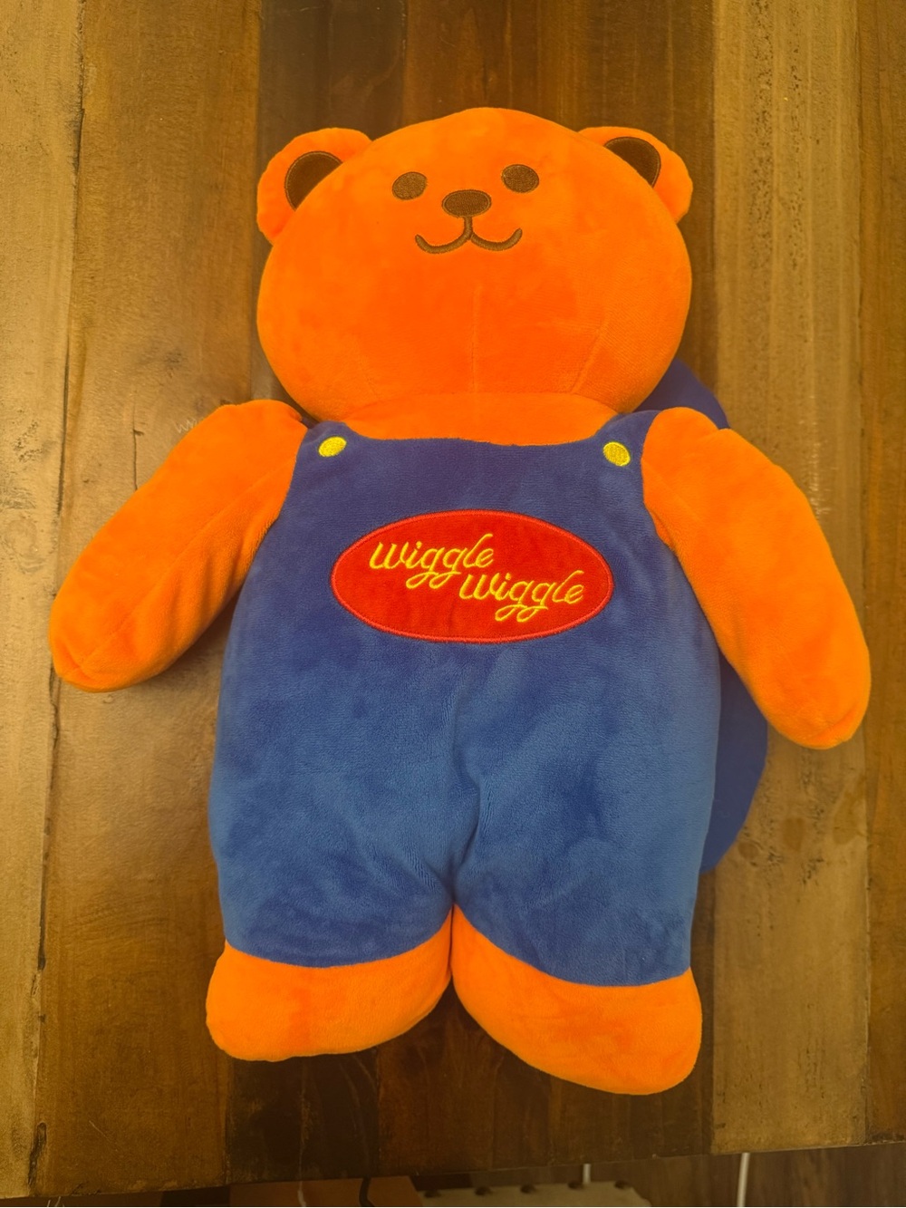 Wiggle Wiggle 19 Inch Teddy Bear Cushion Plush Pillow No Blanket Korean Orange